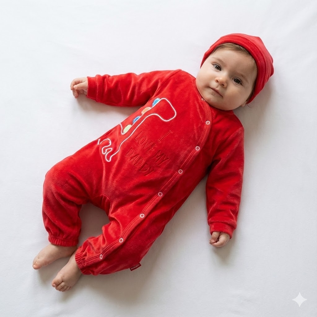 سرهمی مچدار مخمل دایناسور قرمز