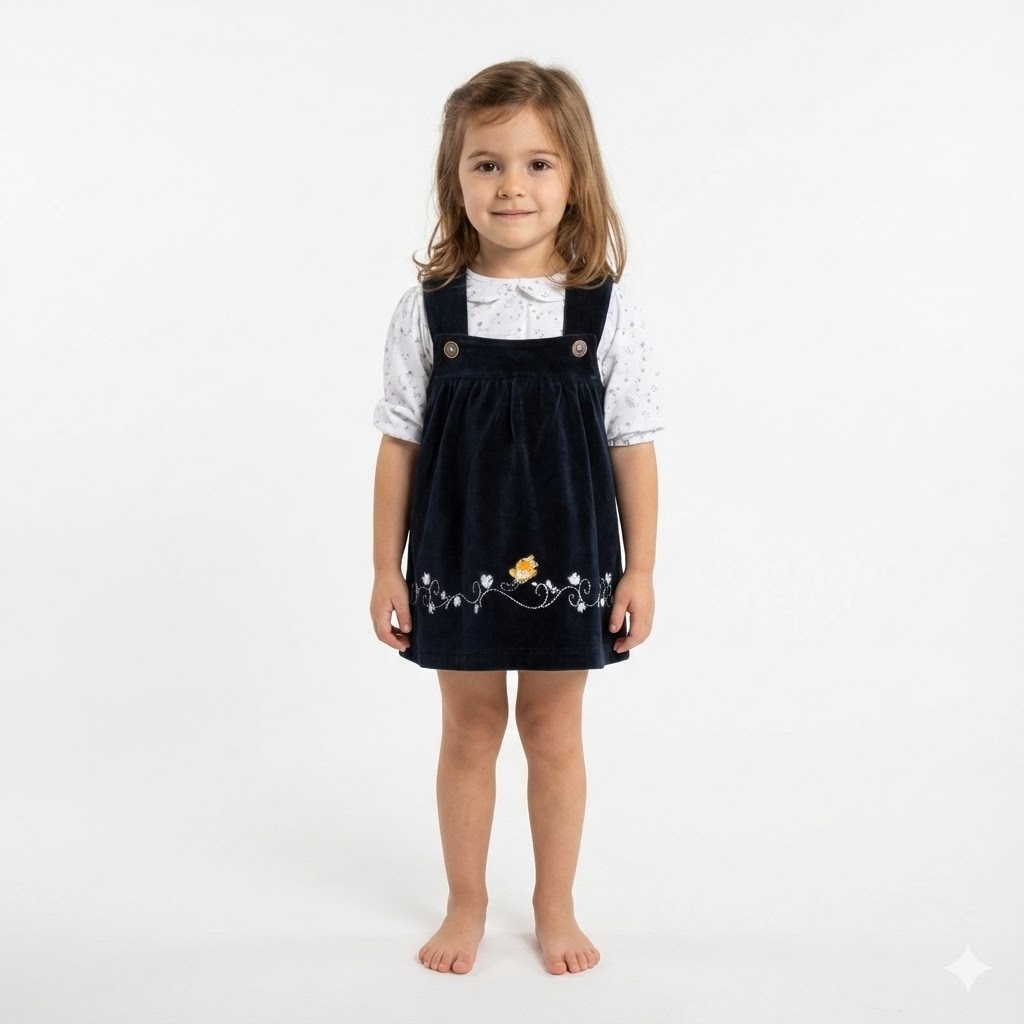 سارافون مخمل کبریتی گلبرگ سرمه ای