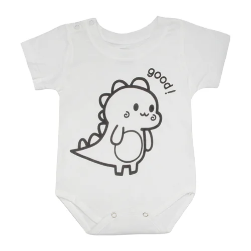 بادی آستین کوتاه دایناسور سفید