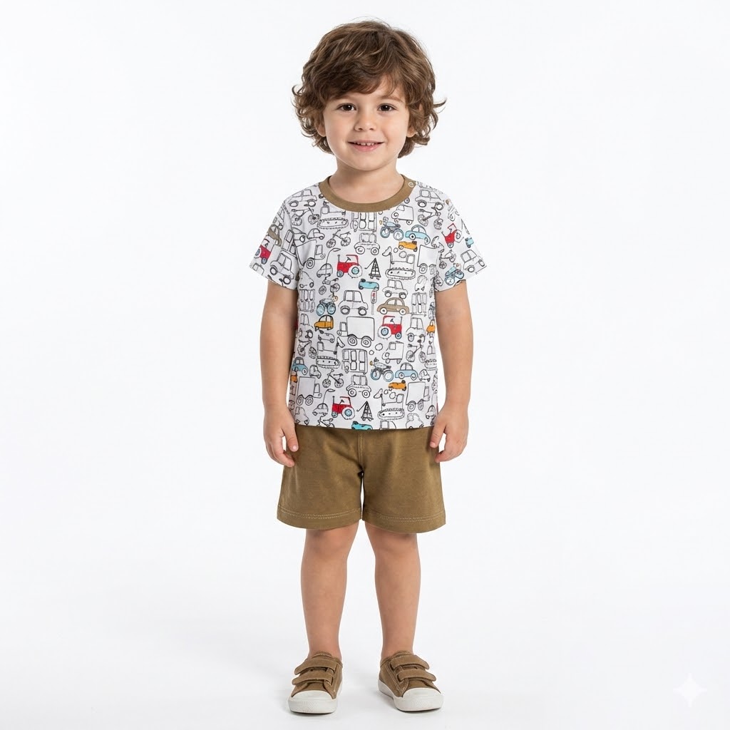 بلوز و شورت قطار زیتونی